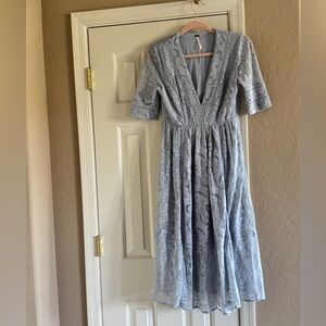 Free People Soft Blue Lace Dress